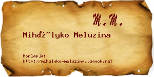 Mihályko Meluzina névjegykártya